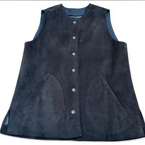 Vintage Haberdashers Suede Vest Women’s Dark Brown L Grunge Boho 70s 80s